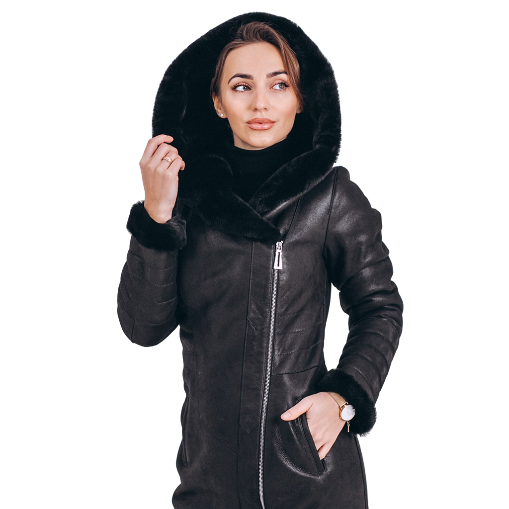 Signature Hooded Leather Coat